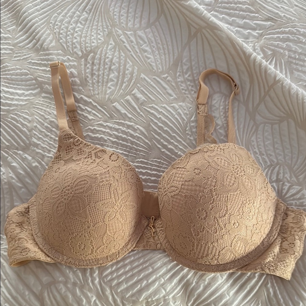 No Boundaries Tan Lace Underwire Bra